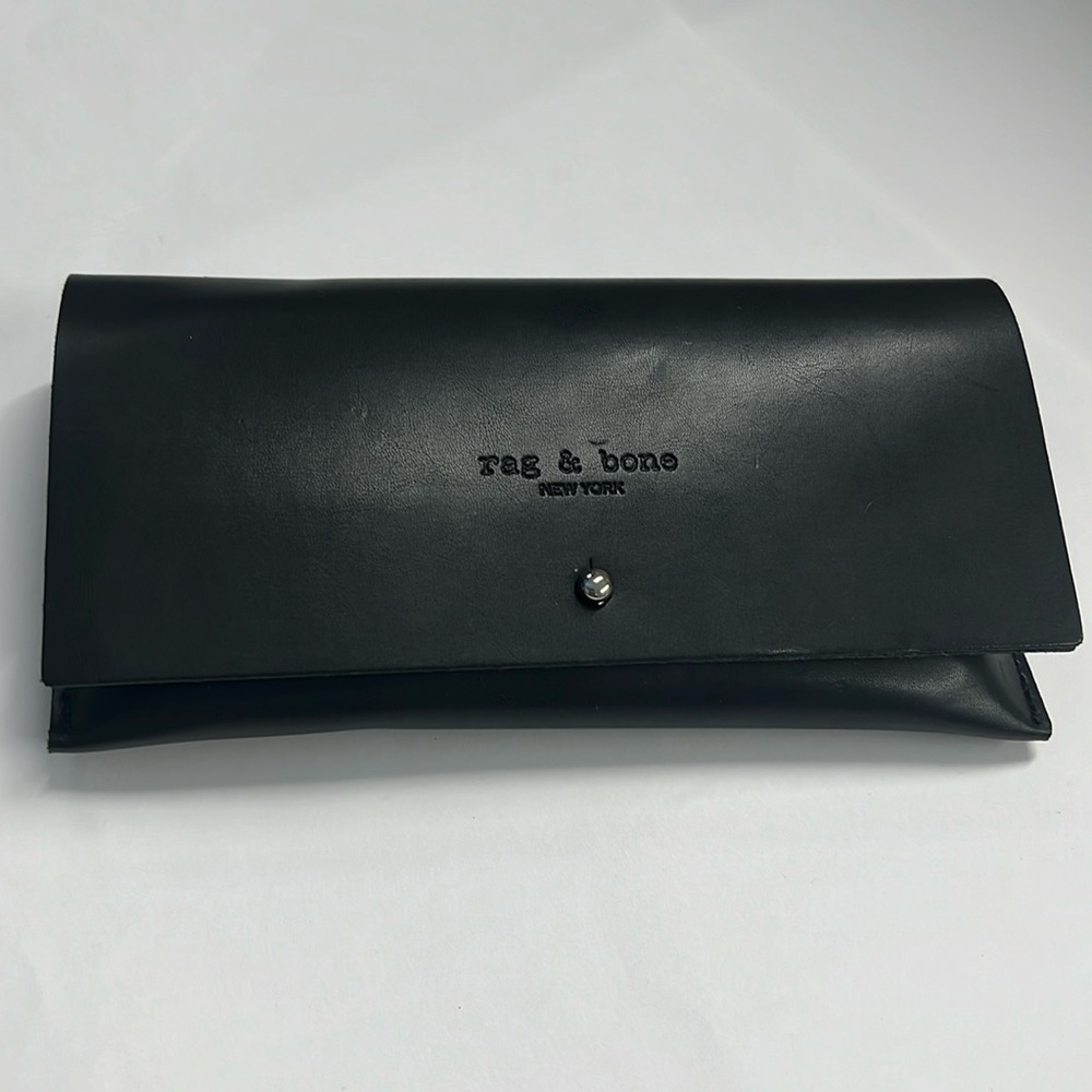 Rag and Bone Black Leather Eye Glasses Sunglasses Clutch